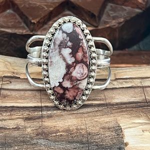 Vintage Native American Sterling Silver Wild Horse Bracelet